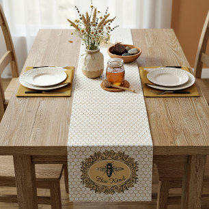 Bee kind honeycomb short table runner