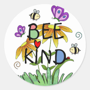 Bee Kind Nature Classic Round Sticker