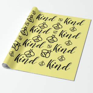 Bee Kind, personalise background colour Wrapping Paper