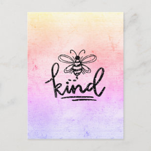 Bee Kind Rainbow Ombre Postcard