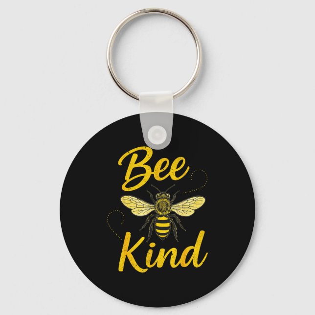 Bee Kind Sitive Quote Cute Funny Design For Kids  Key Ring (Front)