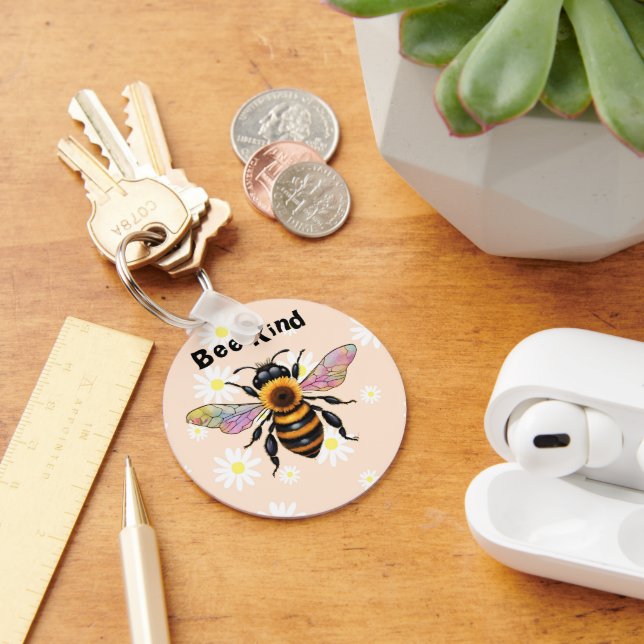 Bee Kind Sunflower Bee Key Ring (Desk)