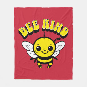Bee kind text design fleece blanket