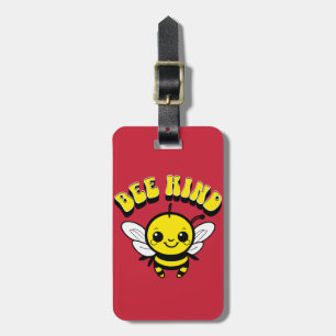 Bee kind text design luggage tag