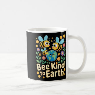 Bee kind to earth - cute bees flowers planet kids coffee mug