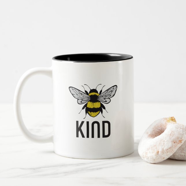 Bee Kind  Two-Tone Coffee Mug (With Donut)