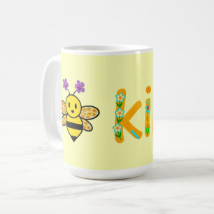 Bee Kind Whimsical Floral  Coffee Mug