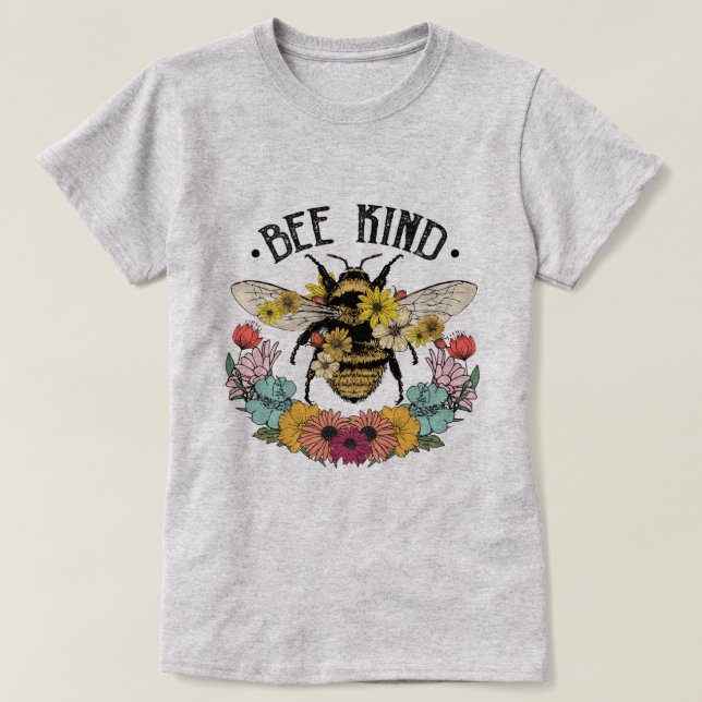 Bee Kind Wild Flower Sublimation T-Shirt (Design Front)