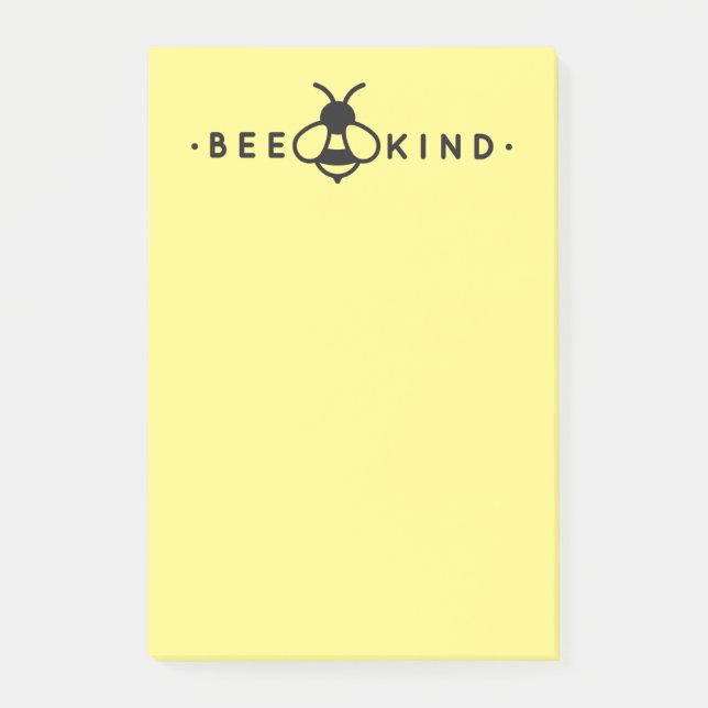 Bee Kind Yellow and Black Bumblebee Post-it Notes (Front)