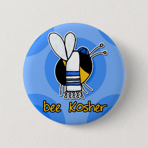 bee kosher 6 cm round badge