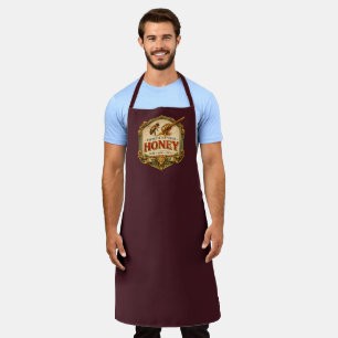 Bee label vintage honey crest beekeeper plum apron
