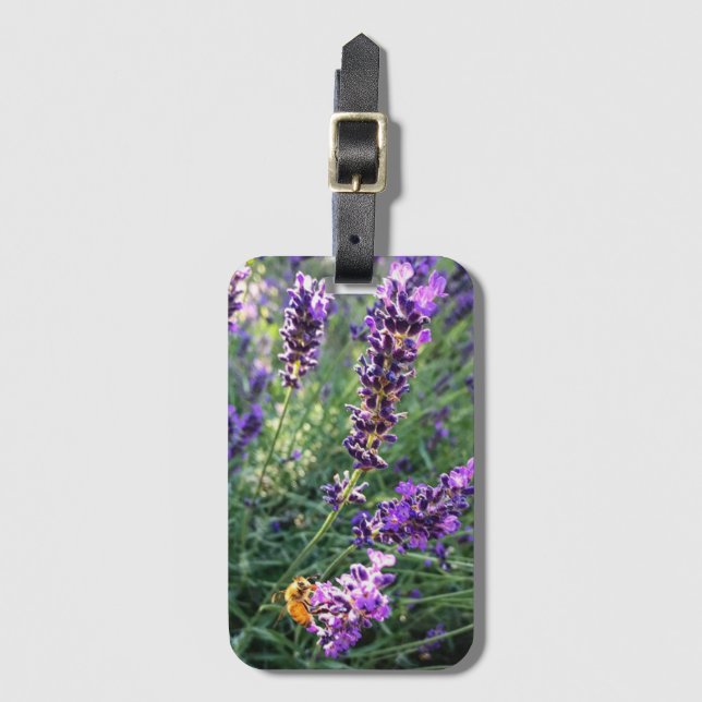 Bee & Lavender Luggage Tag (Front Vertical)