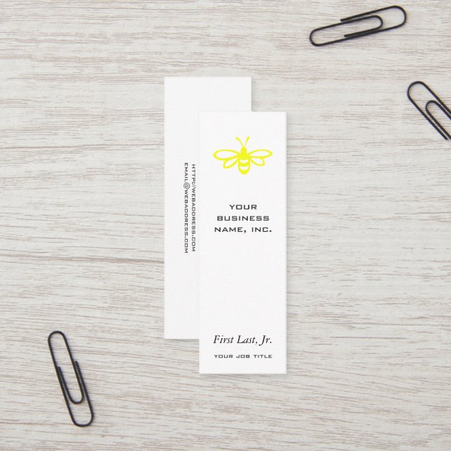 Bee [lemon] mini business card (Front/Back In Situ)