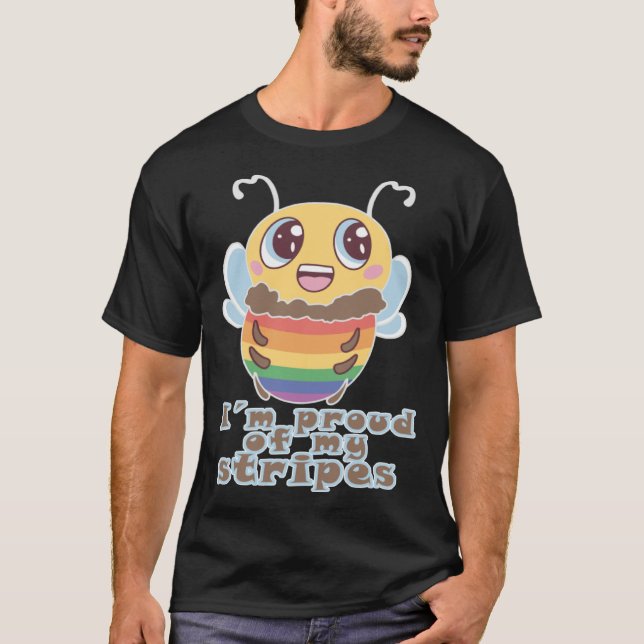Bee LGBTQ+ LGBT LGBTQ Rainbow Bee T-Shirt (Front)