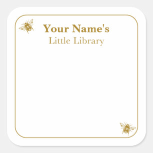 Bee Library Labels Greeting Card Book Gift Tag