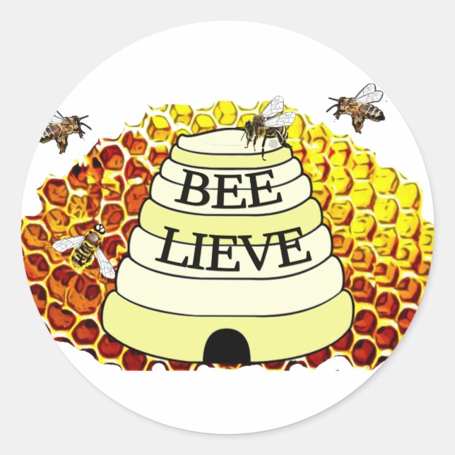 Bee-Lieve Honey Bees Sticker (Front)