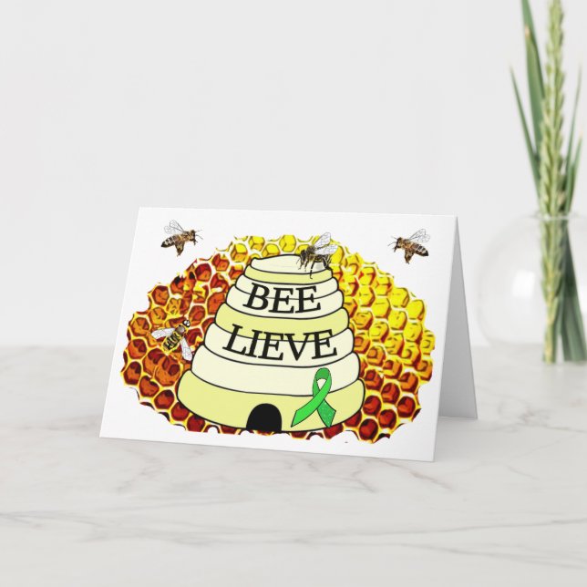 Bee-Lieve Honeycomb Lyme Disease Encouragement Card (Front)