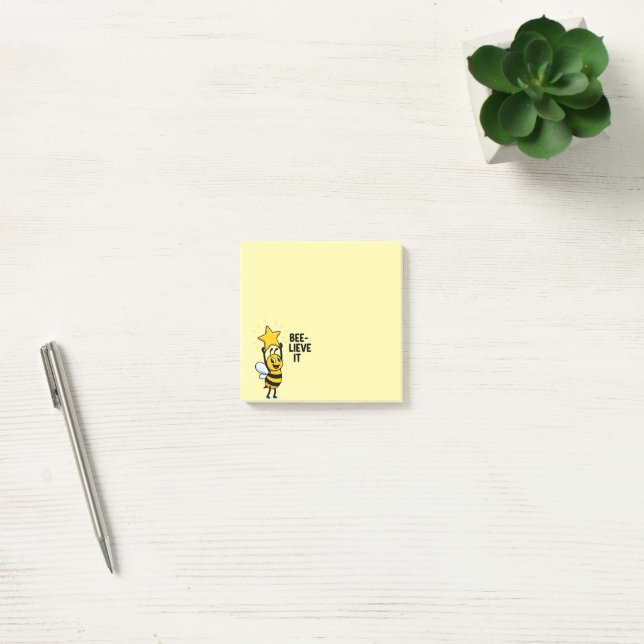 "BEE-lieve It!" Magical Kawaii Bee Post-It Notes (Office)