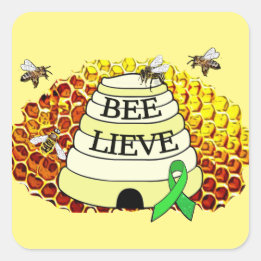 Bee-Lieve Lyme Disease Awareness Stuff Square Sticker