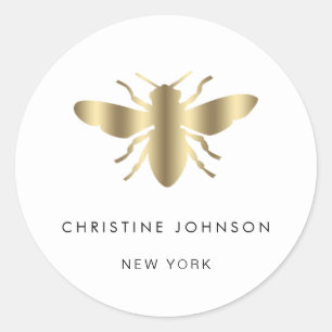 bee logo classic round sticker