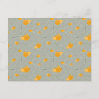 Bee Love Bee Happy Postcard - Green