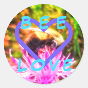 BEE LOVE lg round sticker