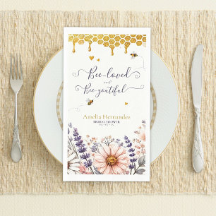 Bee-Loved and Bee-Youtiful Bridal Shower Napkin