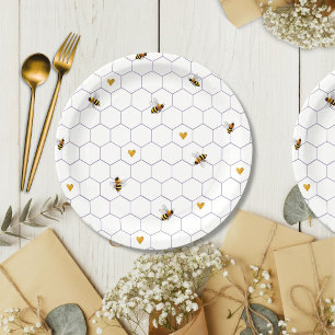 Bee-Loved and Bee-Youtiful Bridal Shower  Paper Plate