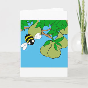 Bee Loving Pear Tree Card (Blank Inside)