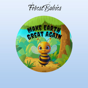 Bee, Make Earth Great Again, Environmental 3 Cm Round Badge