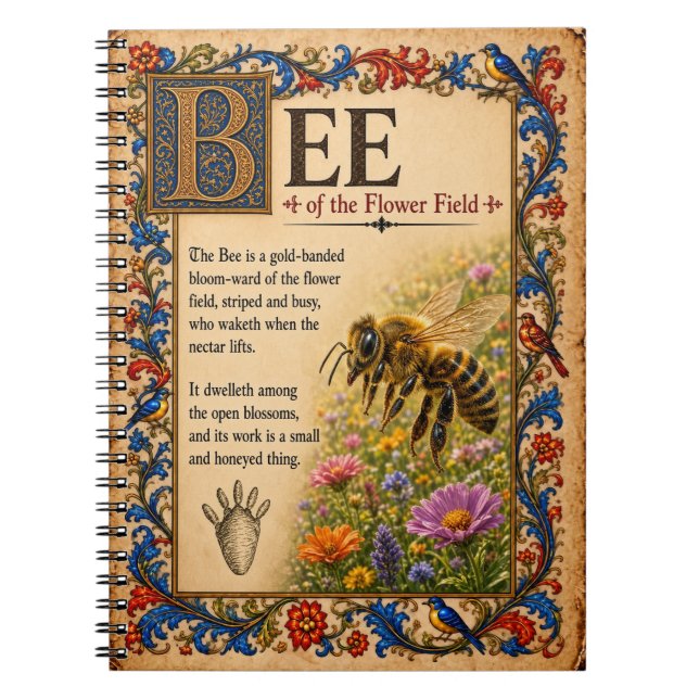 Bee, Mediaeval Bestiary Art Notebook (Front)