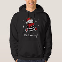 Bee Merry Christmas - bee wears santa hat Xmas Gif