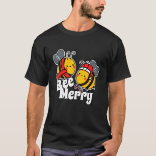 Bee Merry Cute Honey Bees Santa Claus Christmas T-Shirt