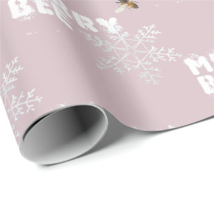 Bee Merry Dreamy Snowflakes Wrapping Paper