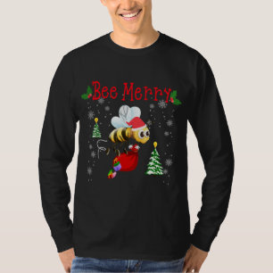 Bee Merry Funny Christmas Bee Pyjamas Gifts For Be T-Shirt