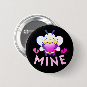 BEE MINE - BE MINE FUNNY VALENTINE DAY 6 CM ROUND BADGE