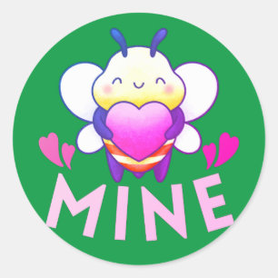 BEE MINE - BE MINE FUNNY VALENTINE DAY CLASSIC ROUND STICKER
