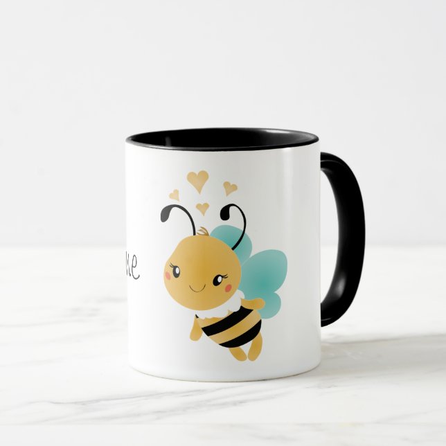 Bee Mine Bumblebee Hearts Mug (Front Right)