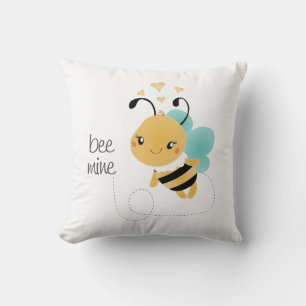Bee Mine Bumblebee Yellow Black Cushion
