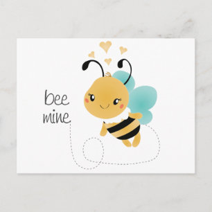 Bee Mine Bumblebee Yellow Black Postcard