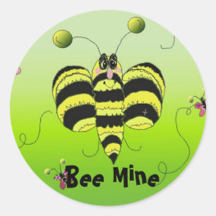 Bee Mine Classic Round Sticker