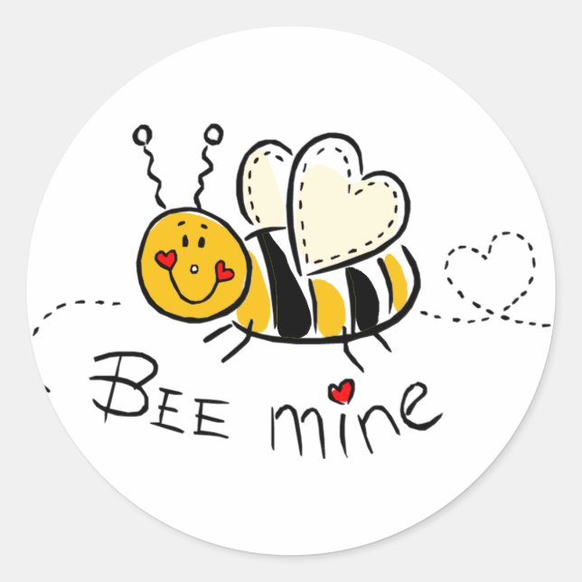 Bee mine classic round sticker (Front)