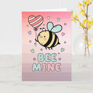 Bee Mine! Cute Bee Valentines Day Greeting Card