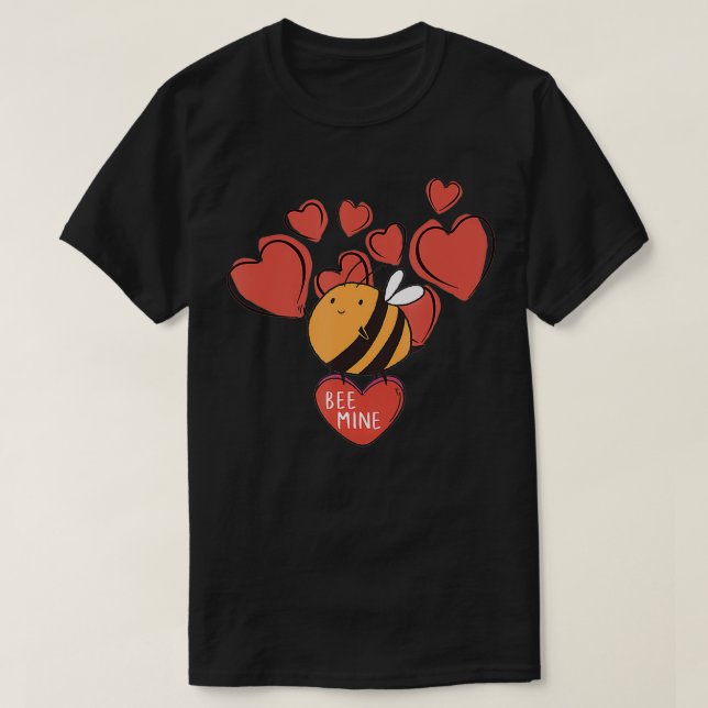 Bee Mine Cute Honeybee Valentine's Day  T-Shirt (Design Front)