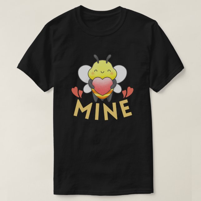 BEE MINE - FUNNY VALENTINE DAY  T-Shirt (Design Front)