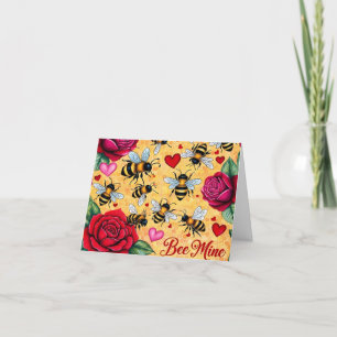 Bee Mine Golden Honey Love Holiday Card