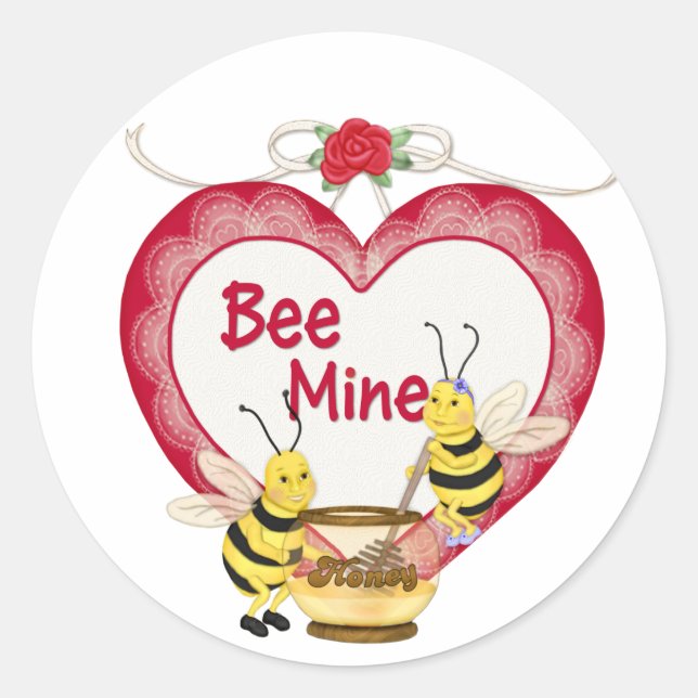 Bee Mine Honey Classic Round Sticker (Front)