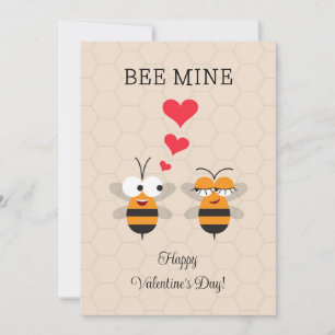 Bee Mine Honeybee Cute Valentine's Day Holiday Card