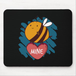 Bee Mine Insect Love Happy Valentine's Day Wife Hu Mouse Pad