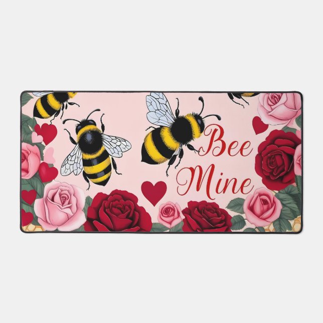 Bee Mine Love Buzz Design Desk Mat (Front)